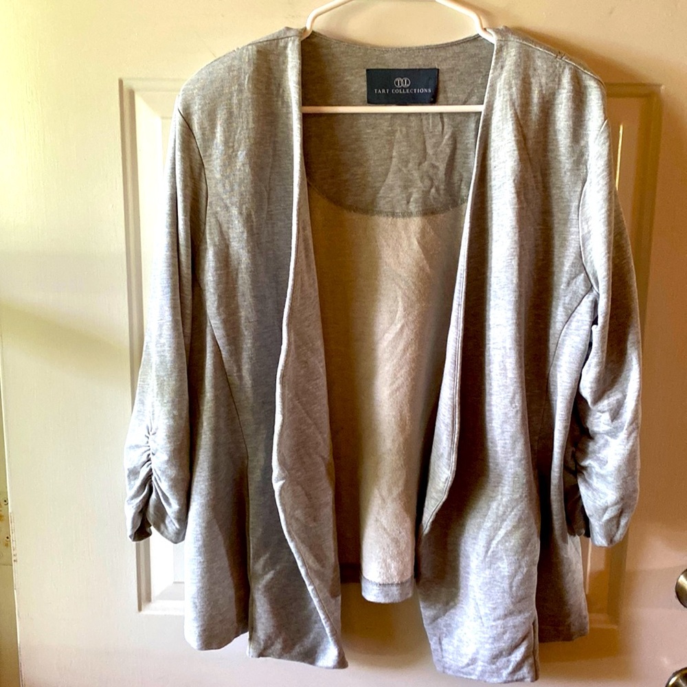 Tart Collections Grey open front blazer